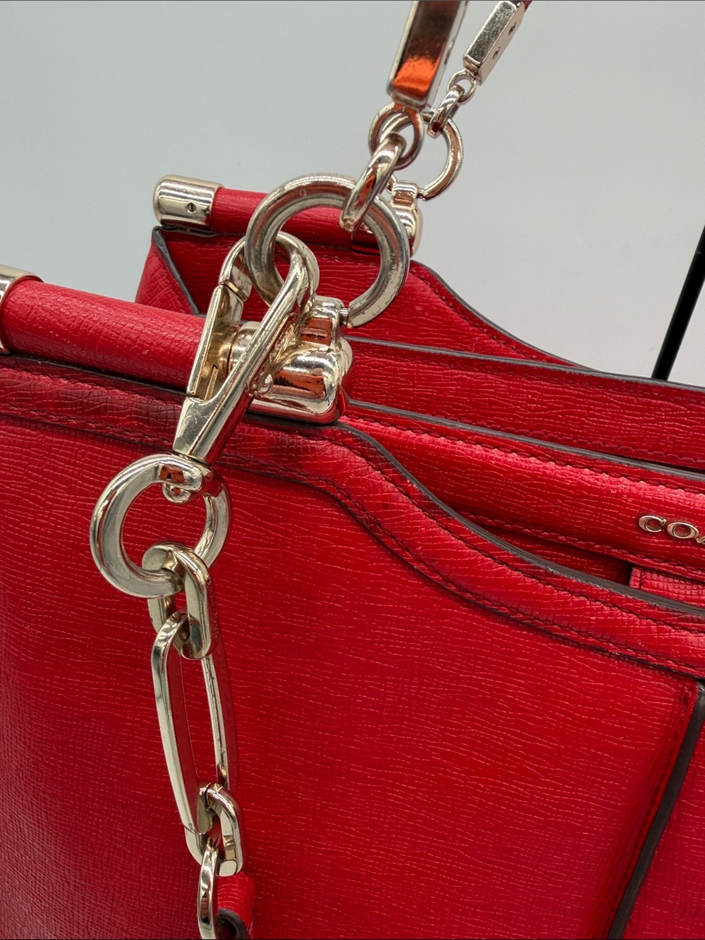 Coach Madison Pinnacle Carrie Satchel/Shoulder Bag Cherry Red #25245 - Picture 3 of 16
